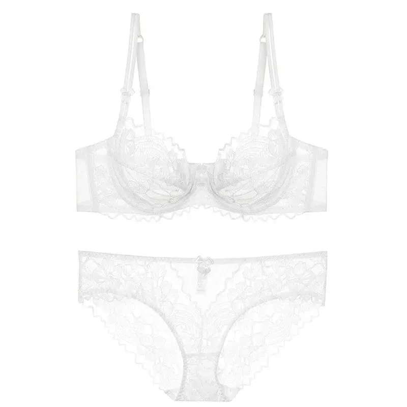 Victorian Lace Purple Underwear Set Soft Underwire Bralette Ultra Thin Anti-sagging Elegant Female Underwear Set