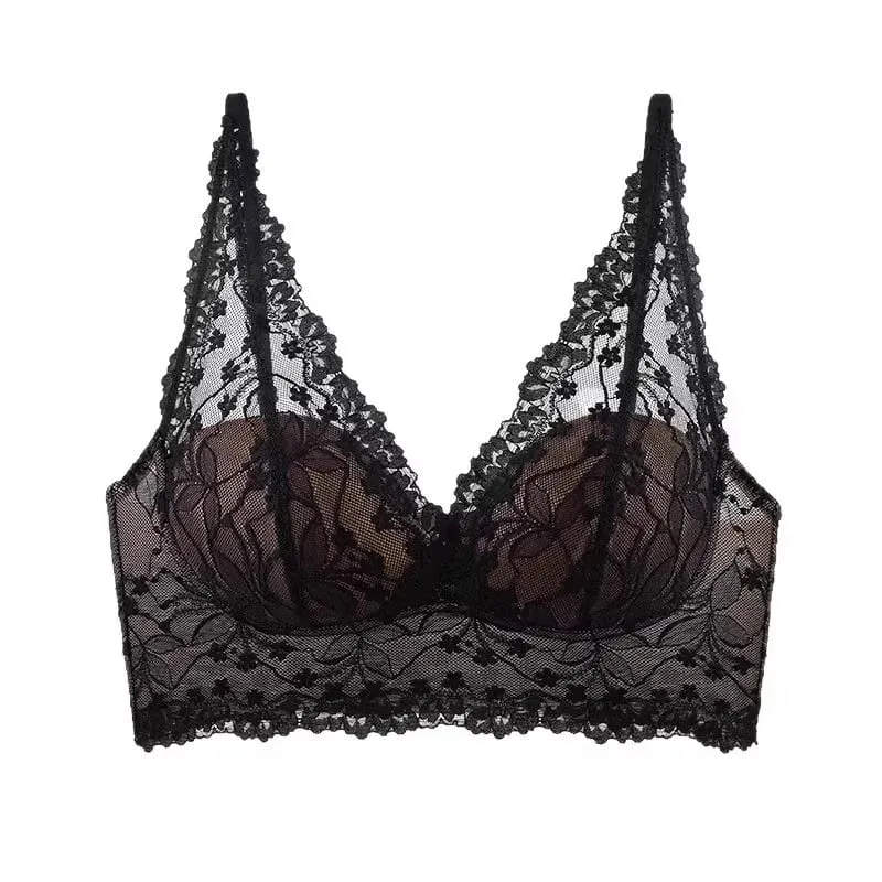 Light luxury lace sexy lingerie for women push-up bra for small busts side breast support vest-style beautiful back thin st — image 6