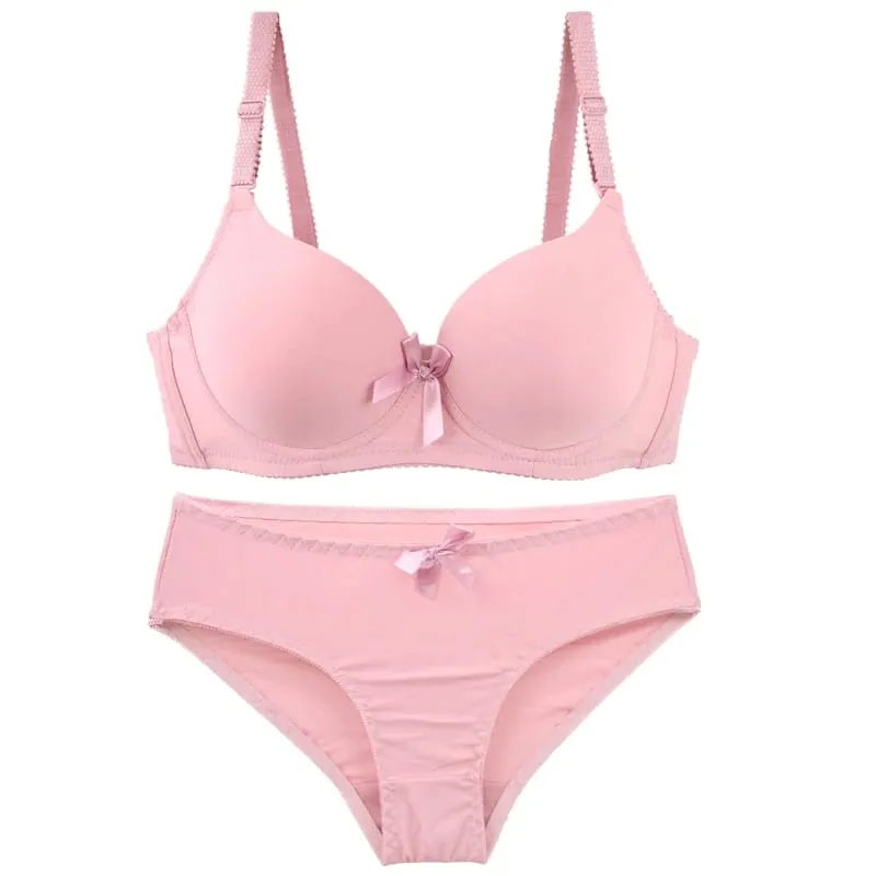 2025 novo sexy arco absorção de suor plus size conjunto sutiãs sólido suave sem costura respirável abc cup roupa interior plus up lingerie — image 5