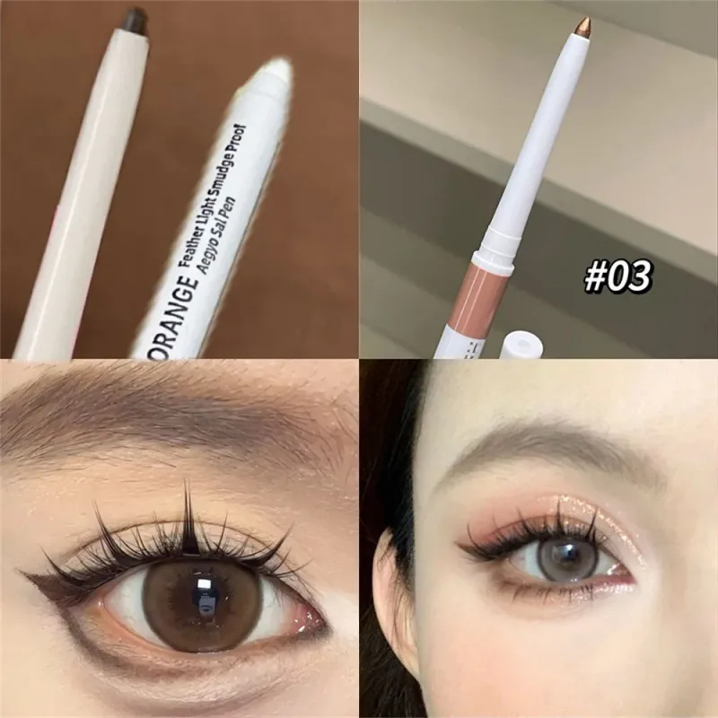 Double-ended Ultra-fine Gel Eyeliner Pencil Pink Brown Under Highlighter Pen Waterproof Matte Aegyosal Lying Silkworm Eye Makeup