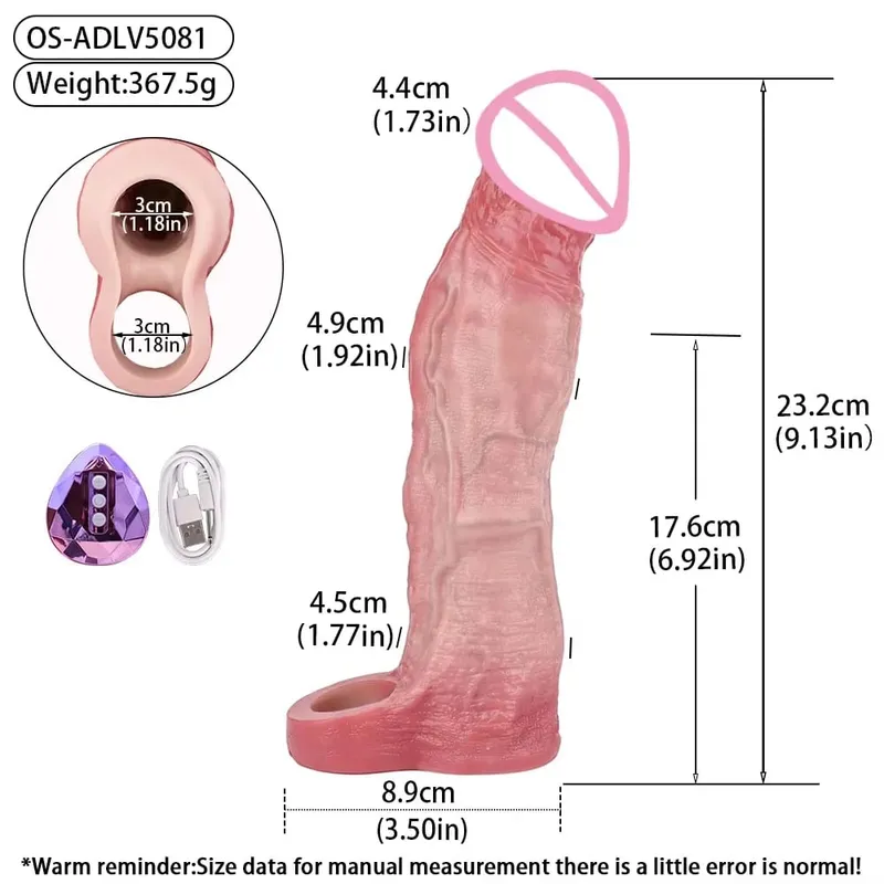 Kablosuz Kontrol Gerçekçi Içi Boş Yapay Penis Yumuşak Silikon Penis Kollu Prezervatif Erkek Dick Artırıcı Gecikme Boşalma Seks Oyuncakları — image 17