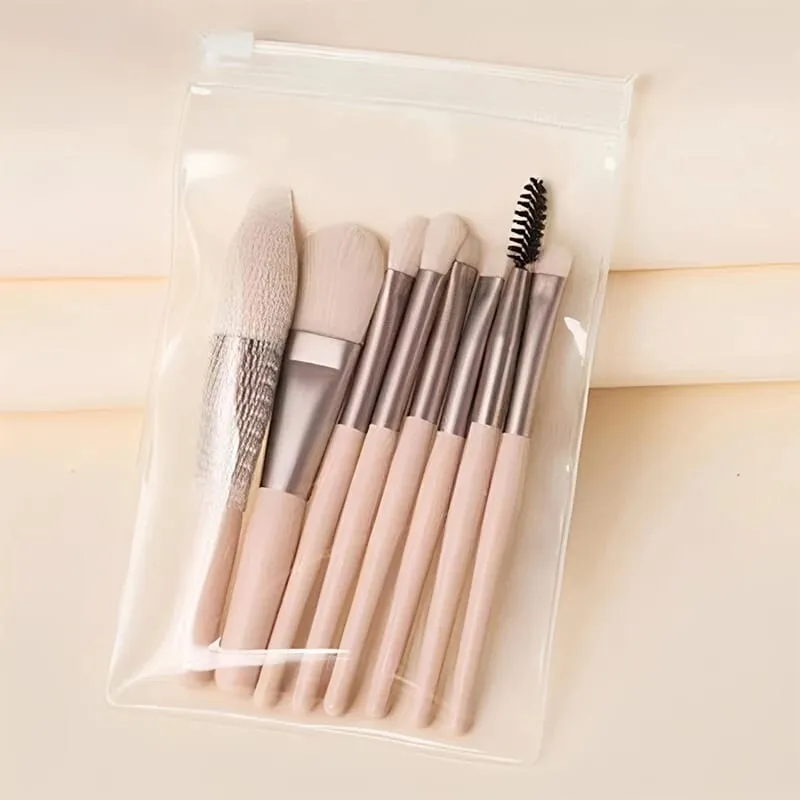 【B】8Pcs Makeup Brush Set Makeup Concealer Brush Blush Loose Powder Brush Eye Shadow Highlighter Foundation Brush Beauty Tools