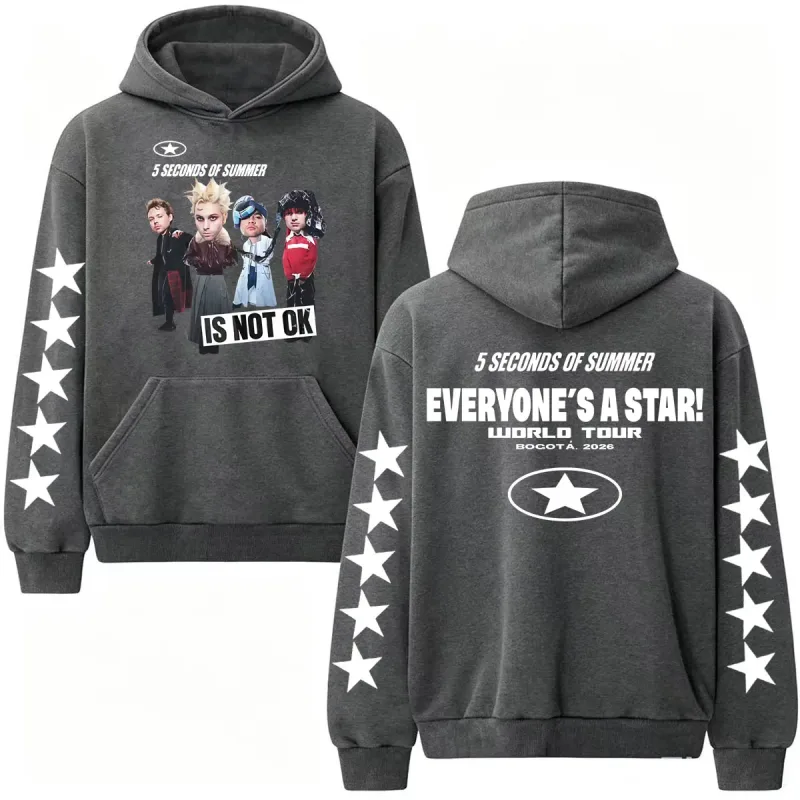 5 Seconds of Summer Everyone's A Star 2026 World Tour Hoodies Men's Clothes Hip Hop Pop Music Sweatshirt Casual Fleece Pullovers — image 4
