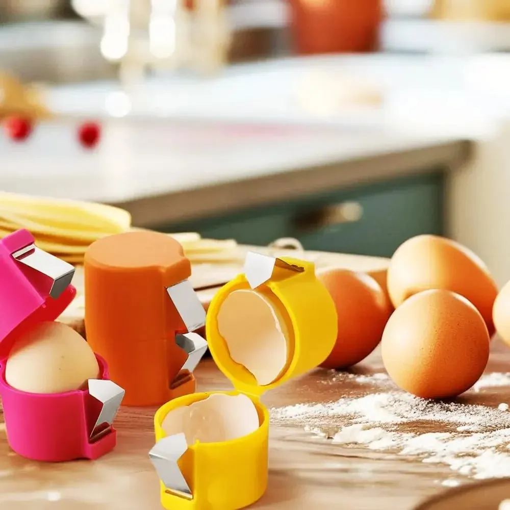 1/2pcs Multifunctional Egg Shell Opener Handheld Egg Cracker Separator Tool Eggshell Cutter Easy Open Kitchen Gadget for Raw Egg — image 2