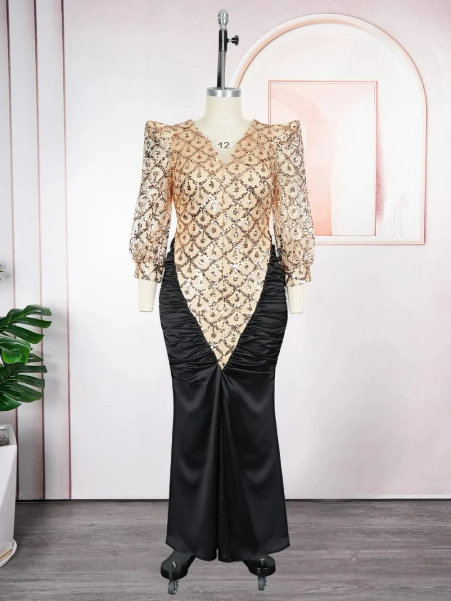 Elegant Women Luxury Party Dresses Dashiki Sequins Bodycon Robe Wedding Prom Birthday Evening Dress 2026 Spring Africa Damit — image 4