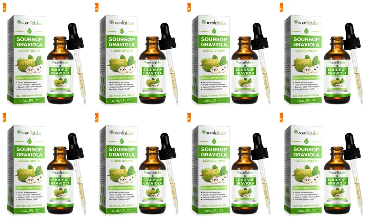 Acentiallabs venda quente 60ml graviola líquido amargo gotas suplementos dietéticos 100% puro orgânico graviola extrato para adlut — image 12