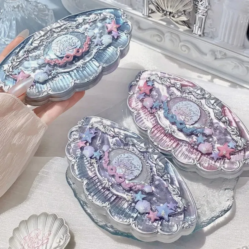 Подарочный набор для макияжа Flowerknows Shell's Jewel, румяна для глаз, глазурь для губ, корректирующая пудра-праймер для женщин, полный комплект