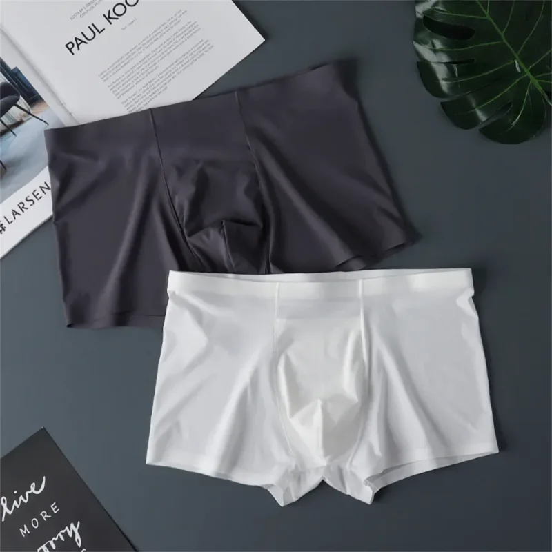 3PCS Mataas na Kalidad ng Panlalaking Ice Silk na Kasuotang Panloob sa Tag-init na Manipis Makahinga na Seamless na Panty Sexy na Panlalaking Panloob na Plus Size — image 16