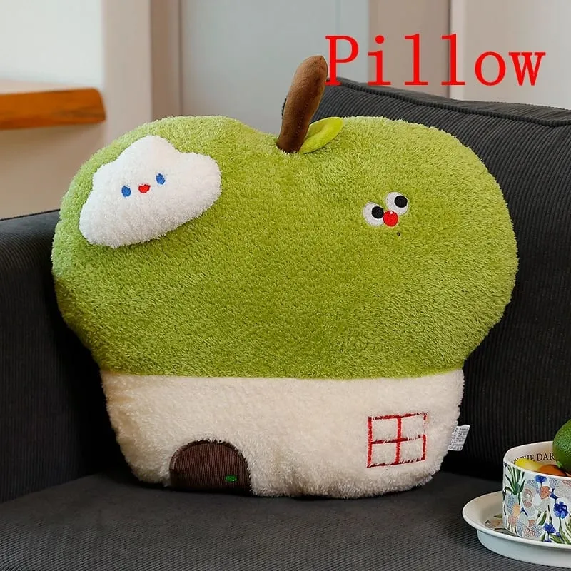 Cute Apple House Plush Pillow Optional With Blanket 2‑in‑1 Throw Cushion Kawaii Fruit Stuffed Pillow Sofa Bedroom Decor Gift — image 11
