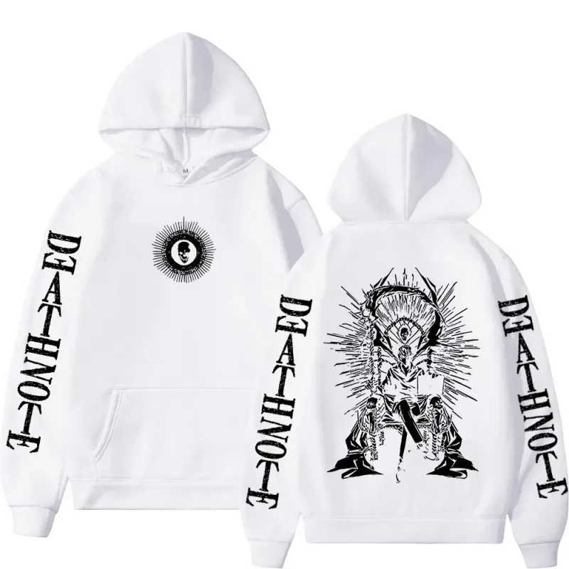 Y2K Anime Death Note Hoodies Yagami Light L·Lawliet Gothic Sweatshirt Men Women Clothing Fashion Long Sleeve Pullovers Streetwea — image 13