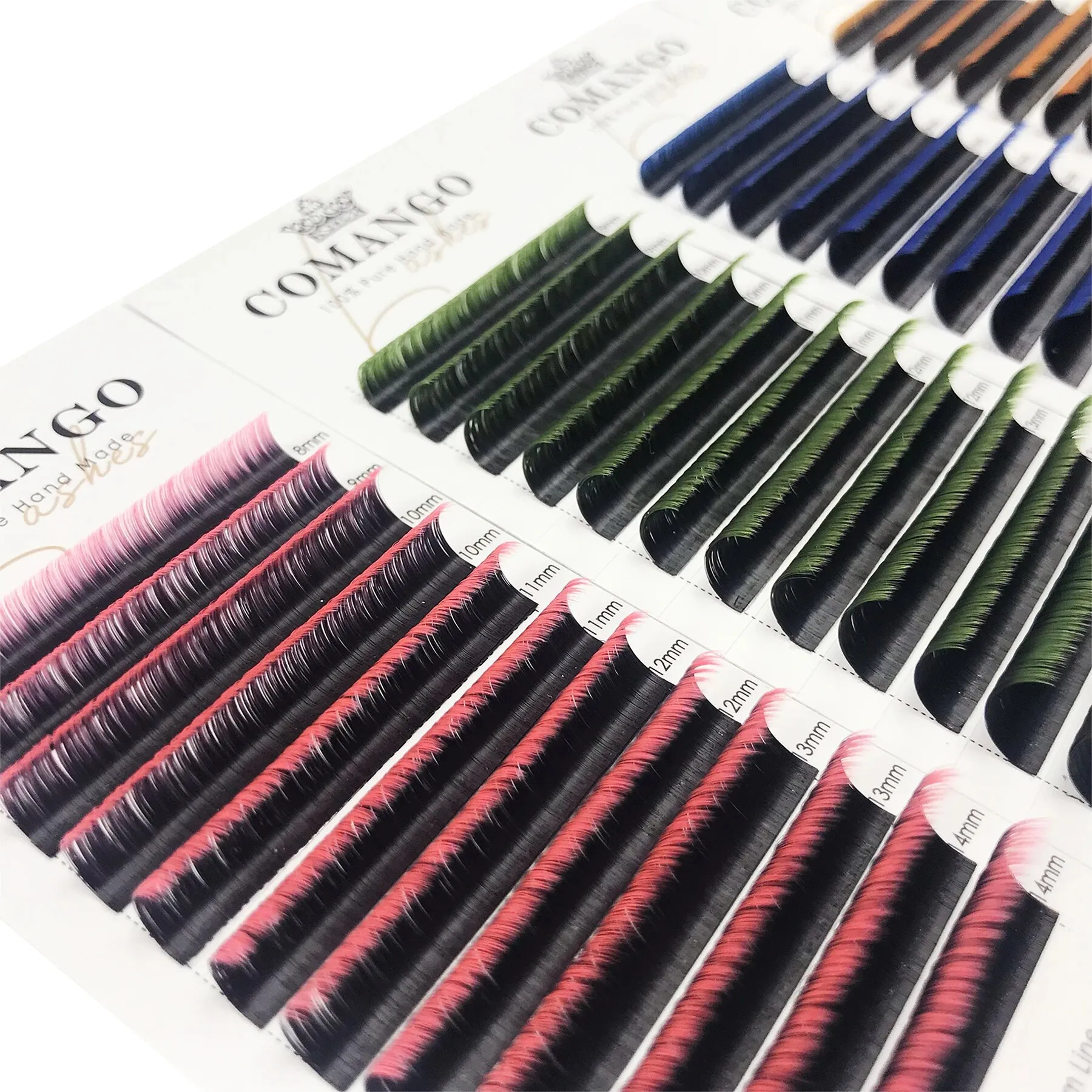 CoMango Easy Fanning Gradient Red Green Blue Purple Color Eyelash Extension Ombre False Eye Colored Lashes Makeup Tool — image 4