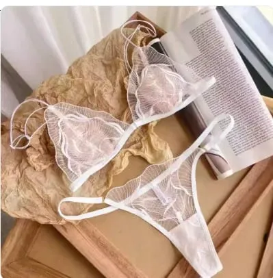 Summer French Front Button Bralette Beachwear Ultra Thin Breathable Sensual Wirefree Light Support Beauty Back Tushy Set MOYISU — image 9