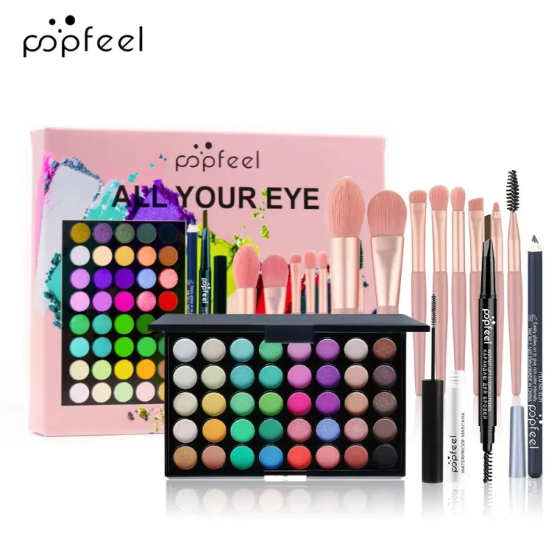Glitter Matte Αδιάβροχη Παλέτα Πούδρα Καλλυντικά Κιτ Φρυδιών Μολύβι Μολύβι Μολύβι Στυλό Μάσκαρα Μακιγιάζ Βούρτσες Μακιγιάζ Καλλυντικά ματιών — image 8