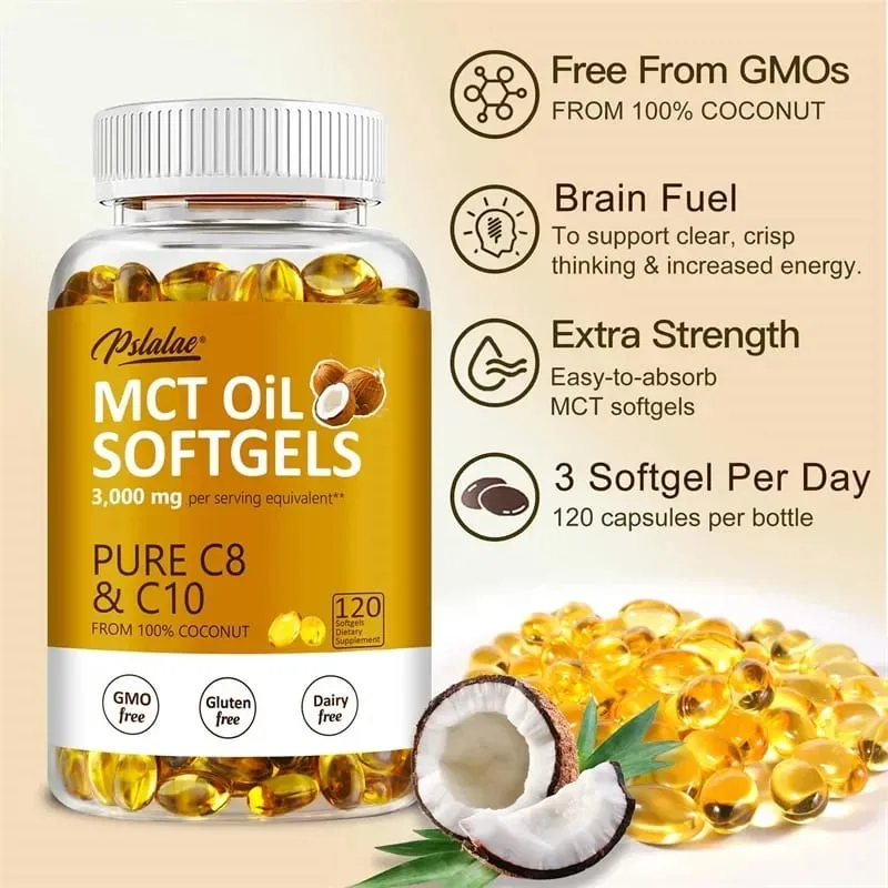 MCT Oil Softgels - Supports Energy Focus and Mental Clarity Weight Management Improves Digestion Brain Supplement — image 3
