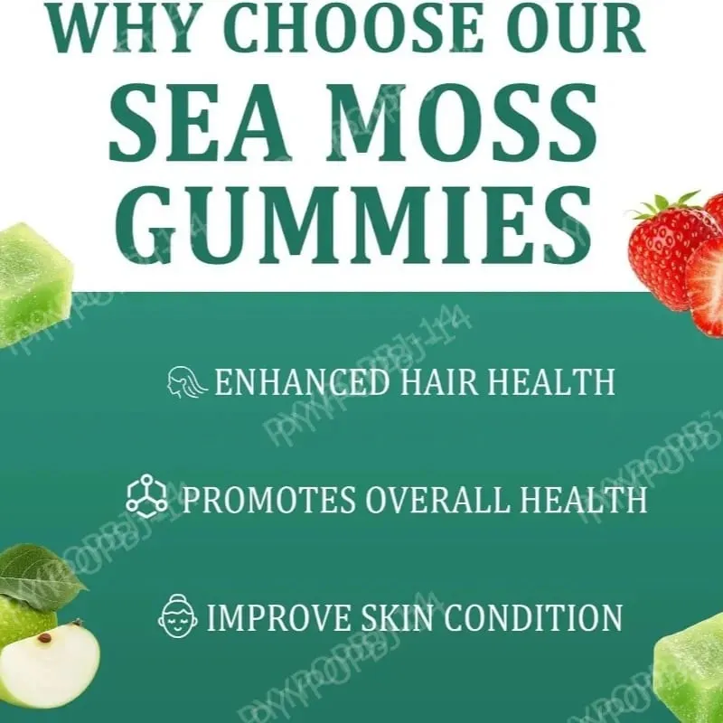 Irish Sea Moss Gummies 1500mg Equivalent 16 in 1 Botanical Blend Apple Flavor Daily Wellness Supplement 30 Count — image 5