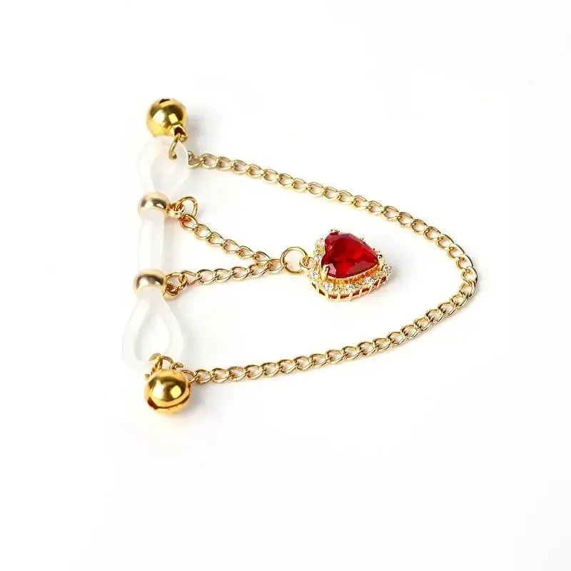 [NM]1 Pair Heart-shaped Gemstone Breast Clips Nipple Stimulator Sex Toys For Women Couple Nipple Clamps Adult Supplies[NM]