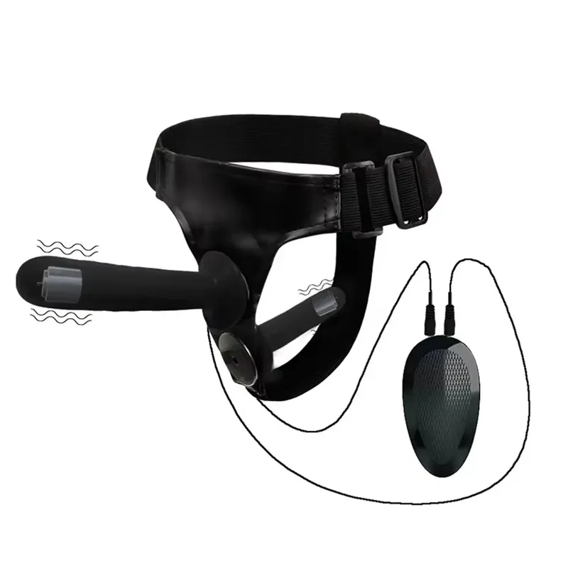 Vibrating Double Penetration Strap On Dildo Harness Adjustable Belt Dual Ended Anal Plug Sex Toy for Couples Remote Control A — image 8