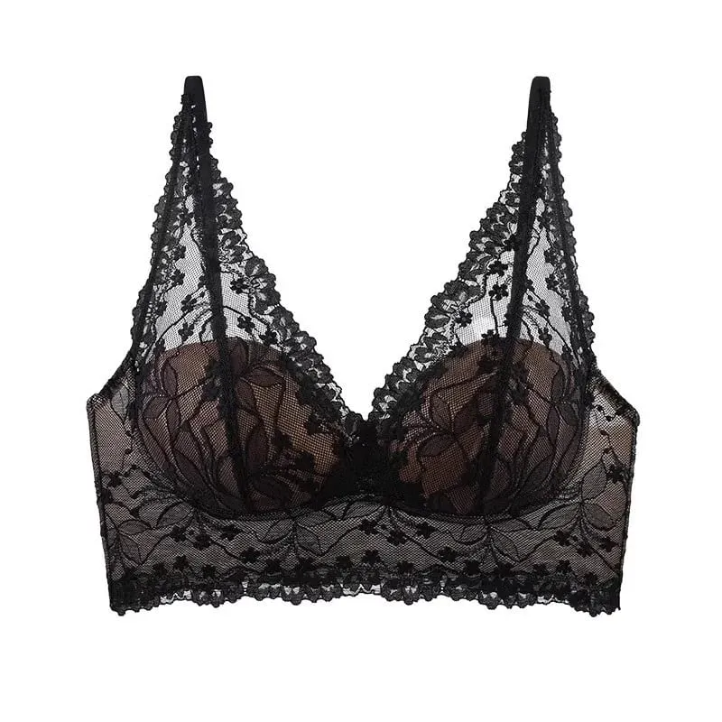 Light luxury lace sexy lingerie for women push-up bra for small busts side breast support vest-style beautiful back thin st — image 9