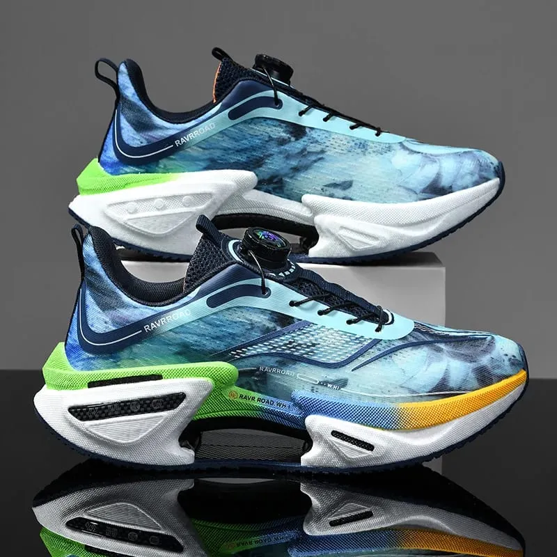 Elastic Speed Running Shoes for Men Carbon Plate Push Rotating Buckle Sports Shoes for Women Professional Shock-Absorbing — image 2
