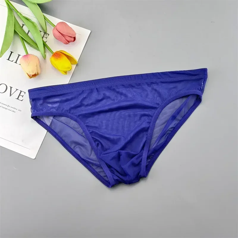 Plus Size Transparent Underwear See Through Sexy Briefs for Men with Pouch Nylon Hombre Slips Breathable Male Panties XL-4XL — image 5
