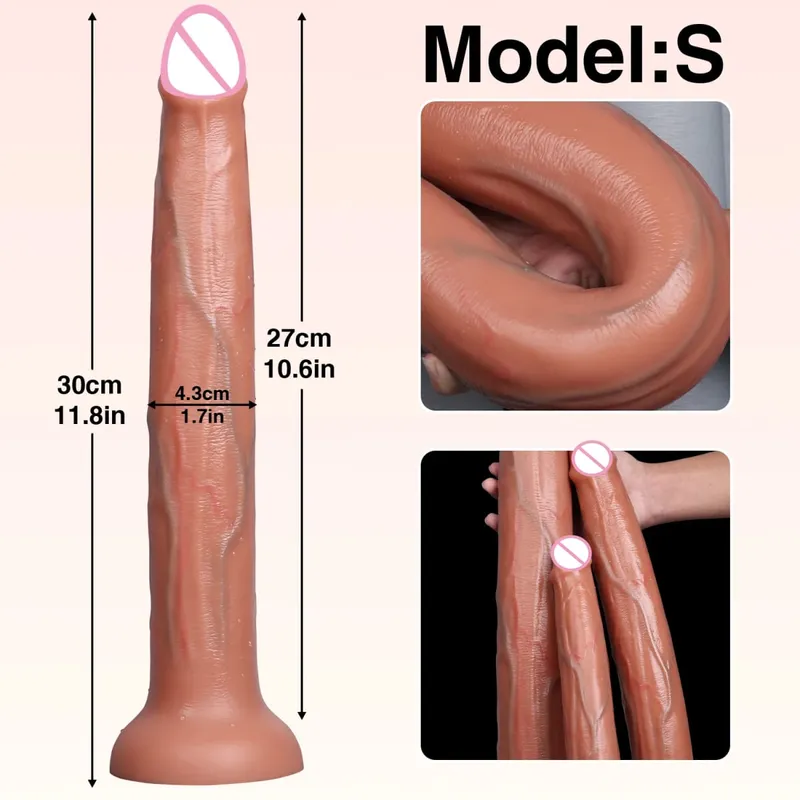 Realistic Long Dildo Penis Anal Vaginal Stimulator Liquid Silicone Dildos Sex Toys for Women Lesbian Couples Men Gay Adult Anal — image 11