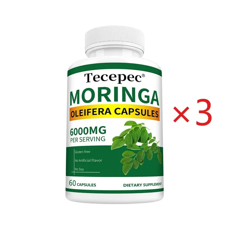 Organic Moringa Capsules 6000mg Antioxidant Boost Energy & Metabolism Support Immune Digestive Brain & Heart Health — image 10