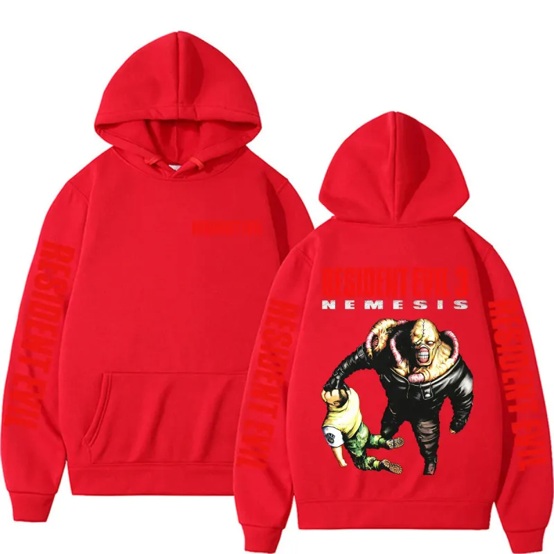Retro 90s Nemesis Resident Evil Requiem Hoodies Men Women Fashion Classic Long Sleeve Sweatshirts Bodywarmer Oversized Hoodie — image 11