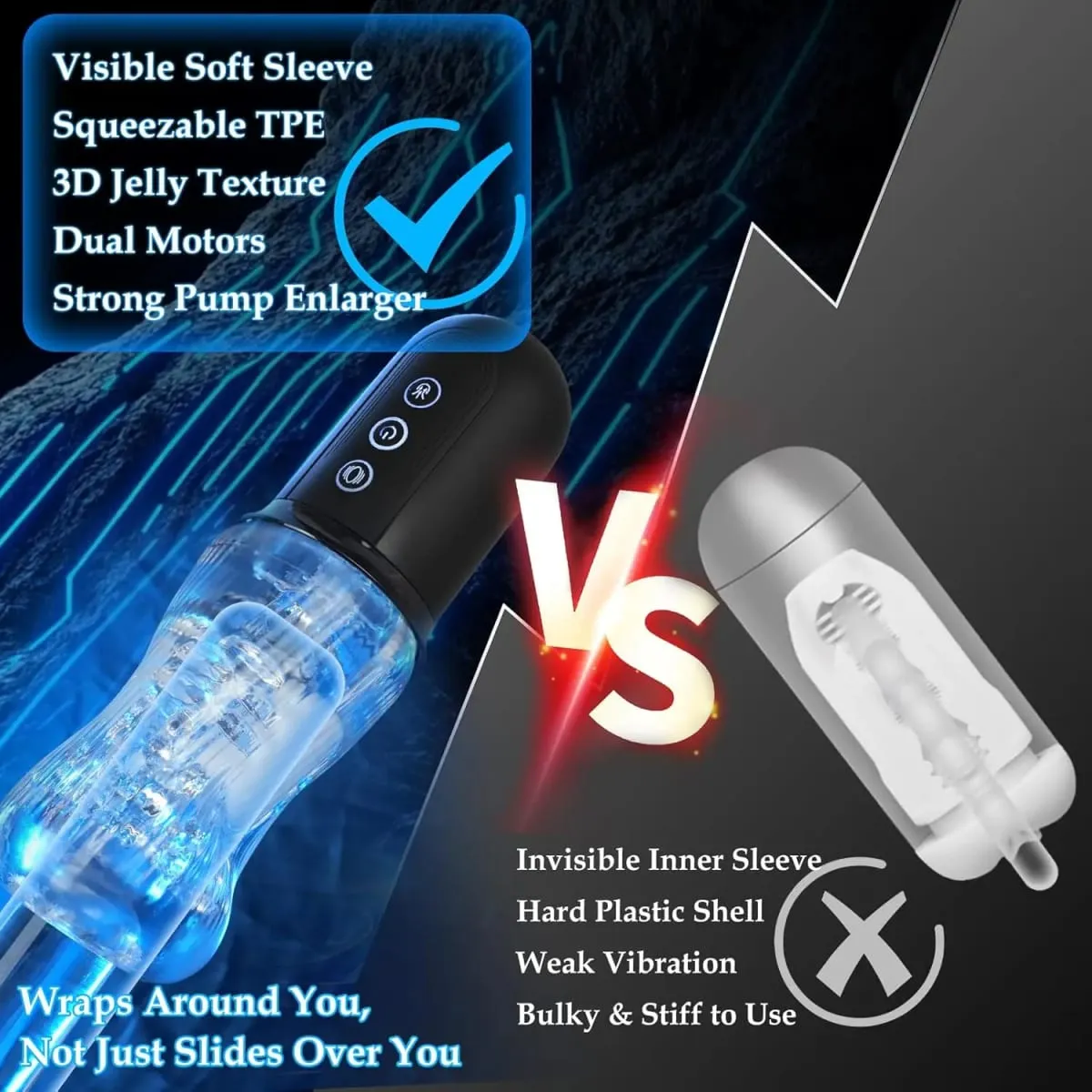Awtomatikong Lalaking Masturbator na nagsususo Vibrating Tunay na Pussy Blowjob Machine Laruang Sex Laruang Lalaki Masturbation Cup Mga Pang-adultong Kalakal para sa Mga Lalaki — image 4