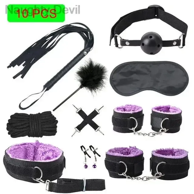 Sexy Toys for Cosplay Couples Adult Products 18 Handcuffs Erotic Accessories Bondage Hemp Rope Mask Sex SM BDSM Bondage Kit Set — image 13
