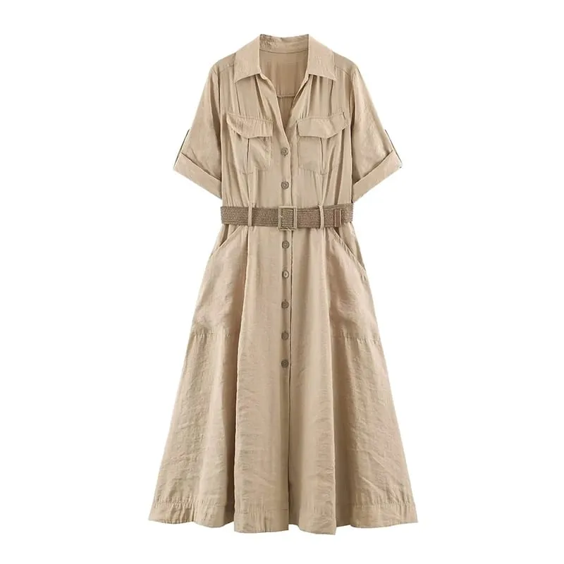 Dress Women's Summer 2026 New Chic Slim Belt Elegant Women's Long Dress Fashion Comfortable Youth Holiday Street Dresses — image 3