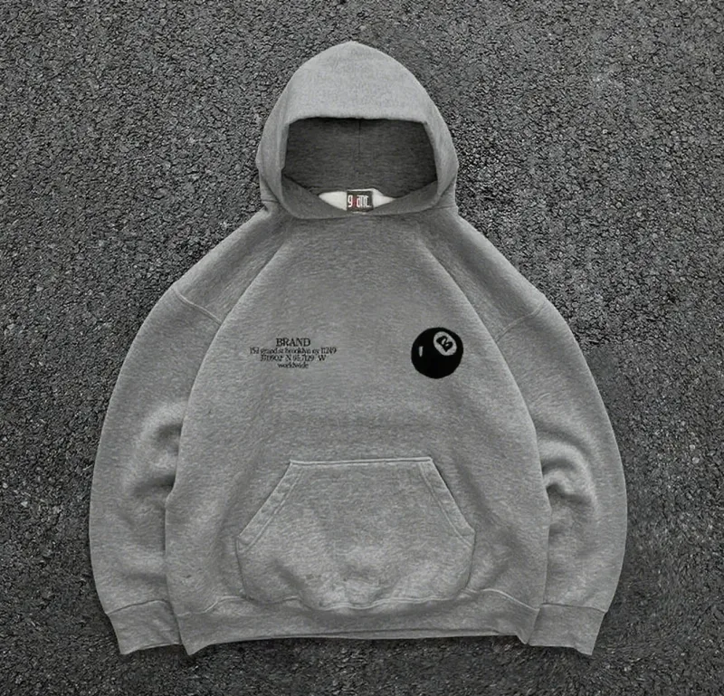 Bagong billiard print na kalye sa taglagas at taglamig na warm hooded sportswear soft casual top mataas na kalidad na kumportableng damit — image 4