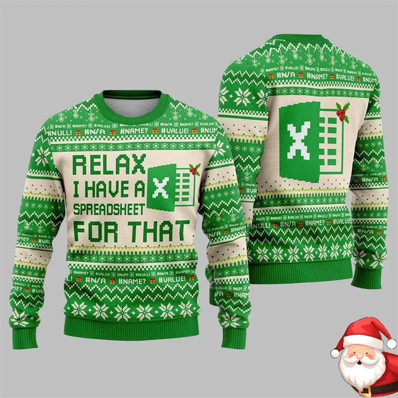 Personality Work Spreadsheet Christmas Funny Ugly Sweater Worker Fun Unique Long Sleeve Pullover Sweatshirt Novel Xmas 2026