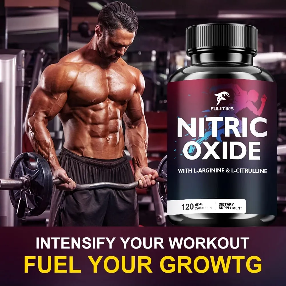 Nitric Oxide With L Arginine & L Citrulline Dietary Consumable Heart Health Men'S Vitality For Healthy Blood Flow