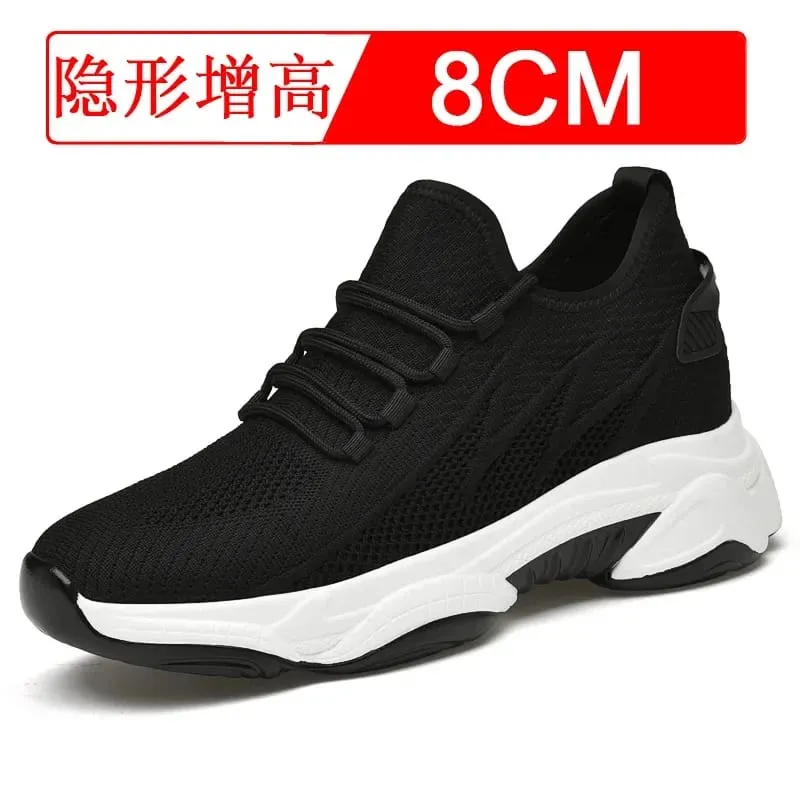 Men's Invisible Height Increasing Casual Shoes 10cm Elevator Breathable Mesh Upper Walking Shoes with Soft Bottom — image 11