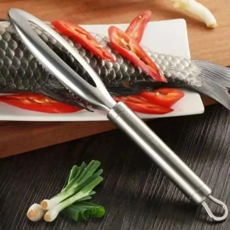 Stainles Fish Scales Scraping Graters Fast Cleaner Remove Skin Brush Cleaning Scraper Peeler Bone Scaler Tongs Tweezers Tool — image 4