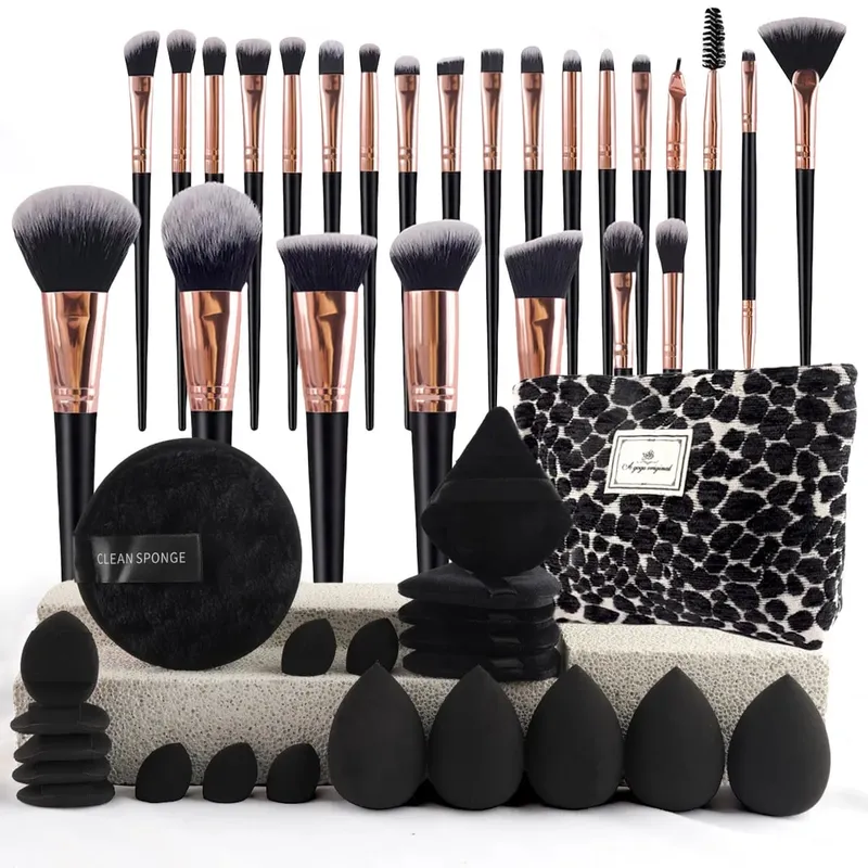 47Pcs Professional Makeup Brushes Set Beauty Tools Kit Portable Travel Cosmetic Bag Puff Toiletry Makeup Accessories Set — image 13