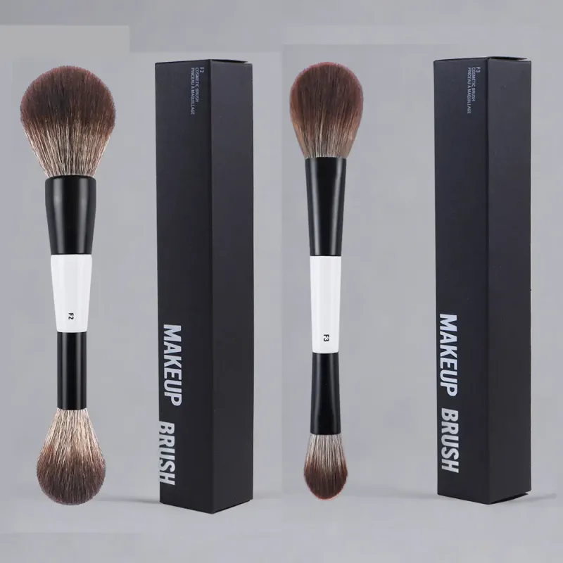 2pcs/set White Double ended Angled Foundation Makeup Brushes Blush Contour Make up Brush Wood Handle Cosmetic Tool Mari F4 — image 4