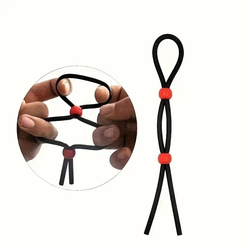 Adult Male Adjustable Penis Loops Rope Sex Toys Silicone Cock Rings Male Sex Toys — image 2