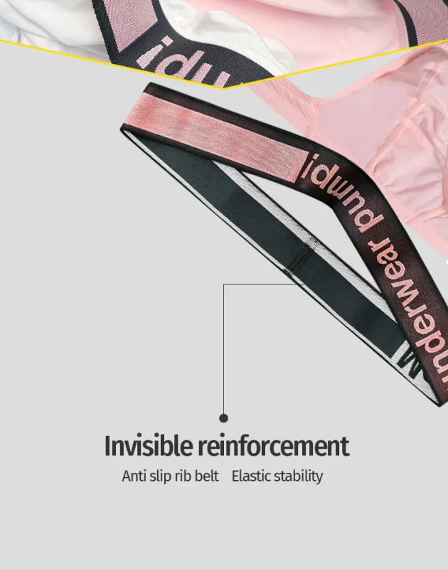 Trendy Little Triangle Masculino Juventude Cintura Baixa Ajuste Fechado Hip Lift Elástico Rosa Gradiente Com Decote Em V Pendurado — image 12