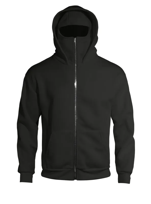 Autumn Men's Double-Layer Hooded Zip-Up Sweatshirt Loose Casual Fit with Front Pockets Ideal for Outdoor and Streetwear Style — image 3