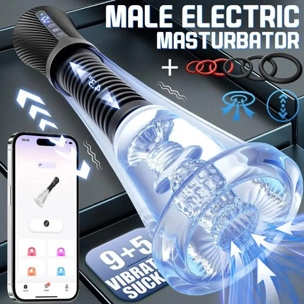 App Control Male Personal Massager Multi-frequency Vibration Strong Suction Portable Rechargeable Airplane Cup Sex Toy