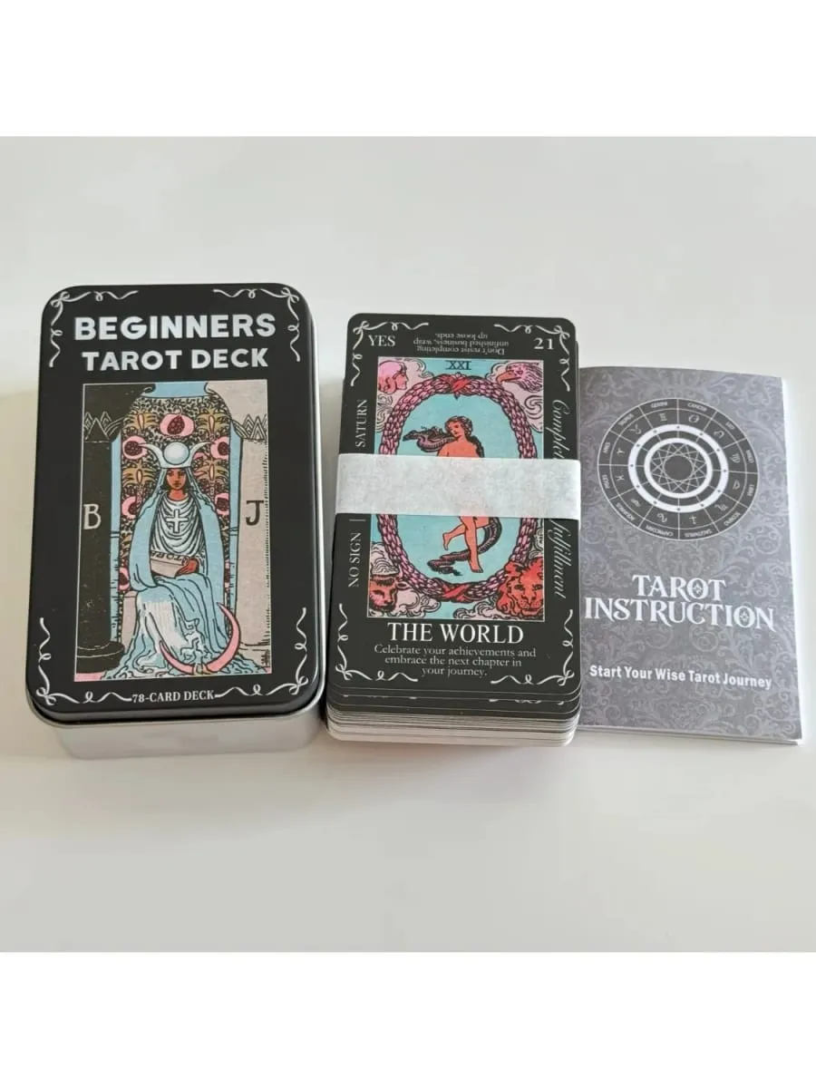 12*7cm Inner Rose Tarot Deck in Metal Box 350GSM with Paper Instruction Manual Self Growth Meditation Board Games — image 9