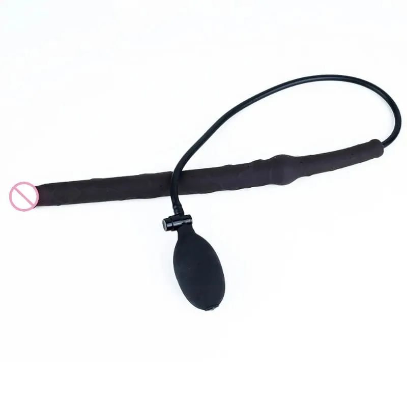Novo super longo inflável expansão vibrador butt plug penetração profunda massagem de próstata grande pau plug anal brinquedos sexuais para homens — image 1