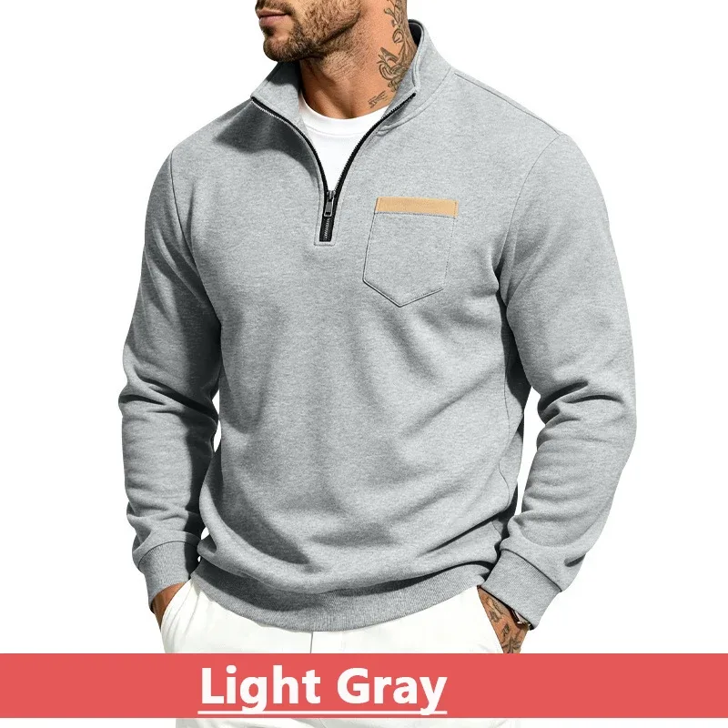Mga Lalaki 2026 Autumn Winter Hot Item Fleece Lined Stand Collar Loose Vintage Sweatshirt Casual Commuter Fashion Lalaki Pang-araw-araw na Panlabas na Kasuotan — image 39