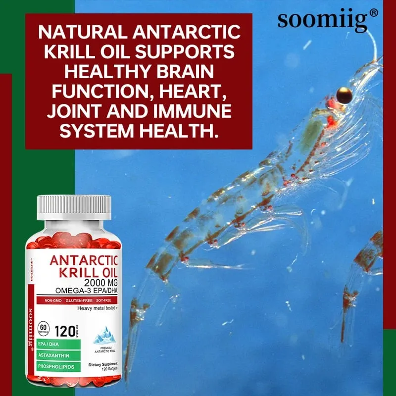 Antarktisz Krill olaj kapszula 2000 mg Omega-3 EPA és DHA asztaxantin-kiegészítővel, a Red Krill Maximum Strength termékéből — image 3