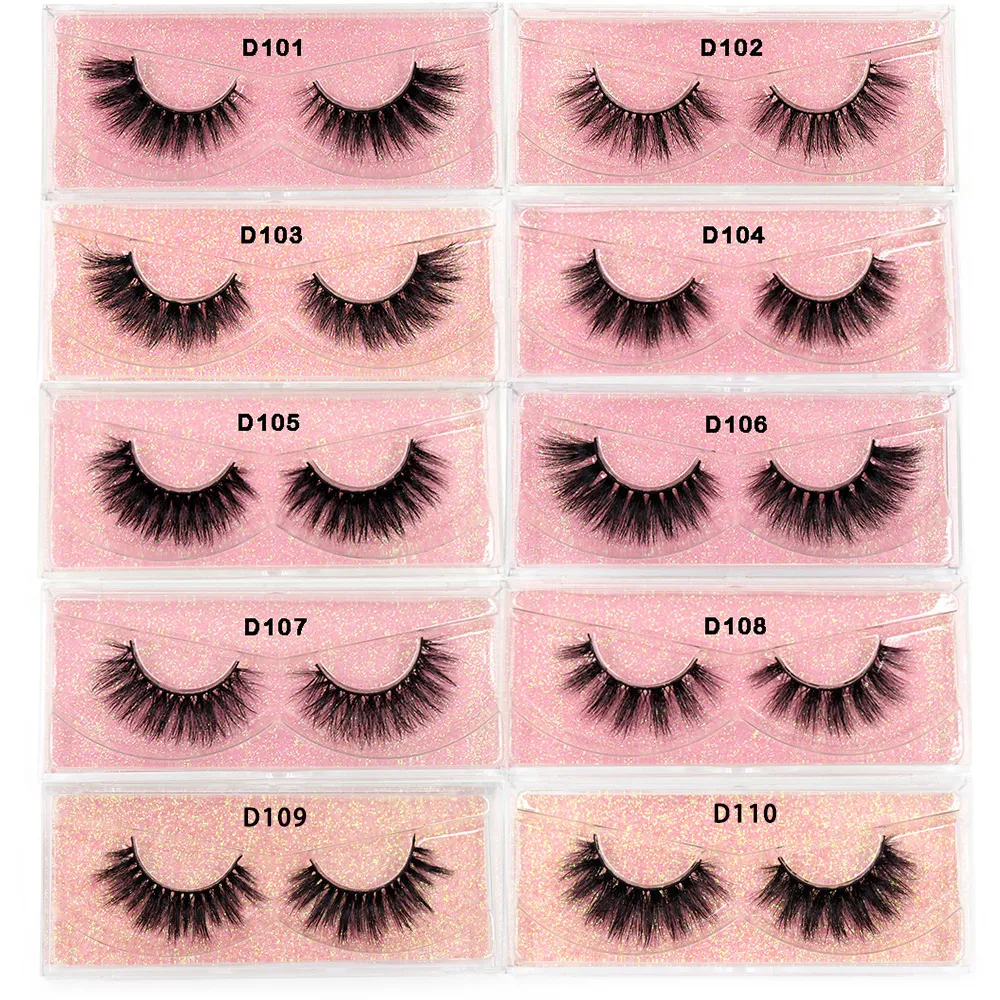 3D Mink Lashes Soft Hair False Eyelashes Fluffy Volume Wispy Fake Eyelashes Extension Makeup