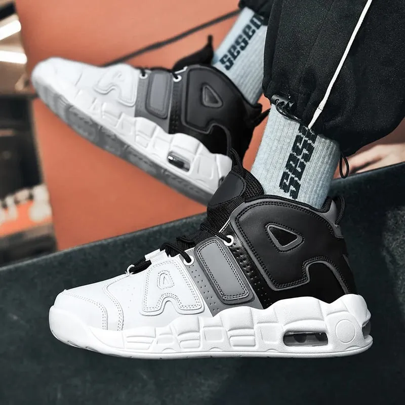 New Large-sized High-top Men's Shoes Lightweight and Anti-slip Air Cushioned Sports Running Shoes Casual Basketball Shoes — image 6