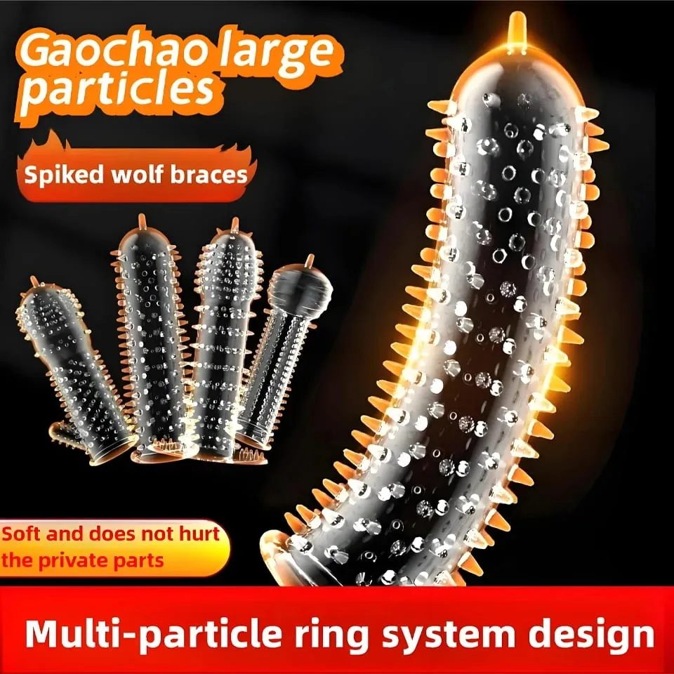 Penis Covers Extender Men's Condoms Crystal Penis Condoms Finger Cock Ring Adult Sex Toy For Sex Male Longer Lasting — image 2