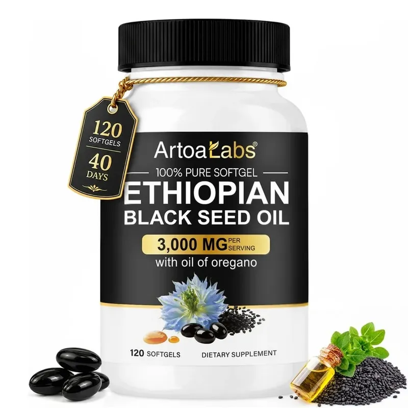 Óleo de semente preta etíope 3000 mg cápsulas moles com óleo de orégano apoiam a saúde imunológica, equilíbrio digestivo e vitalidade diária 120 contagens — image 8