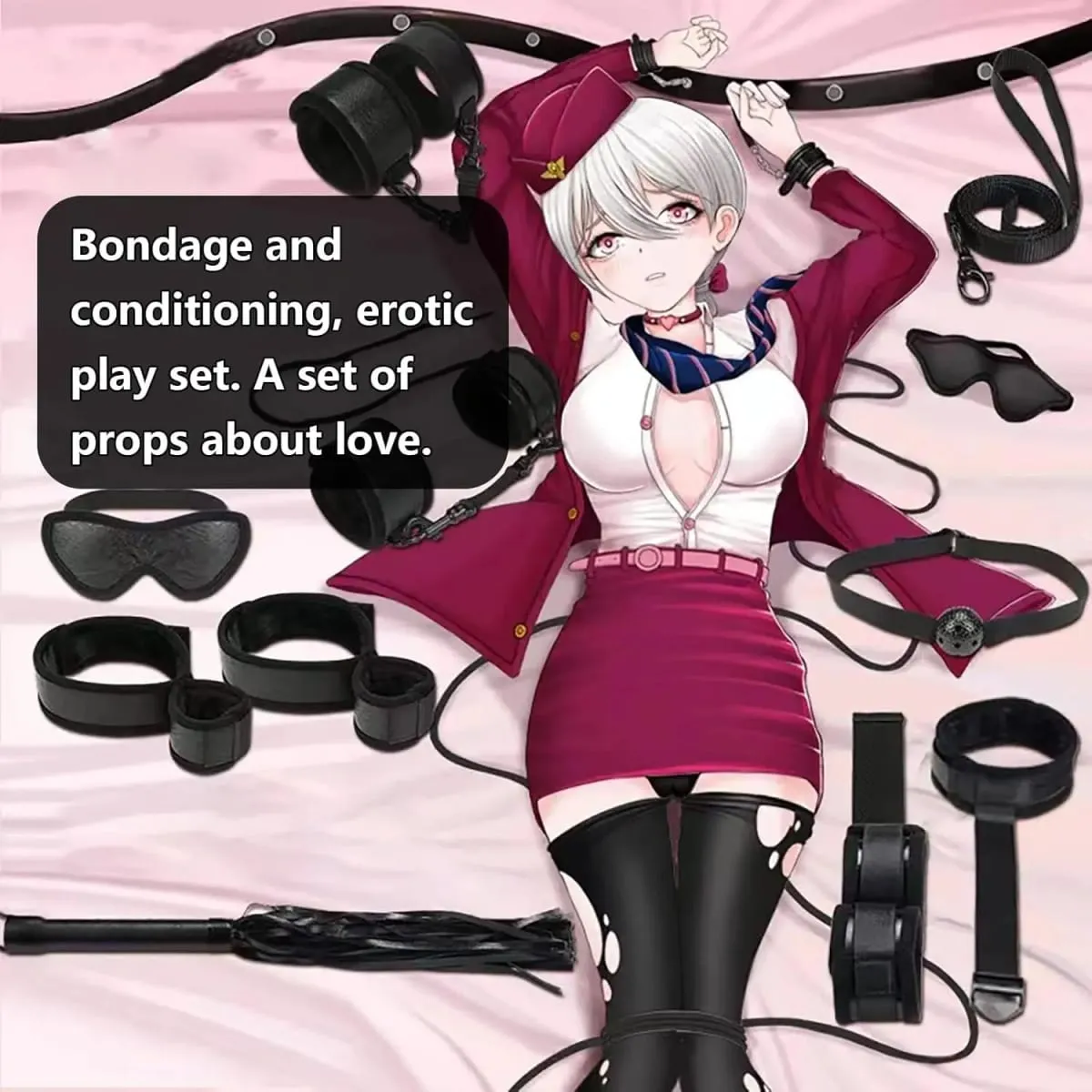 Sexy Toys for Cosplay Couples Adult Products 18 Handcuffs Erotic Accessories Bondage Hemp Rope Mask Sex SM BDSM Bondage Kit Set — image 4